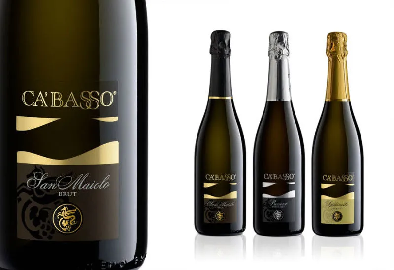 Etichette Ca’ Basso – Design elegante per linea bollicine