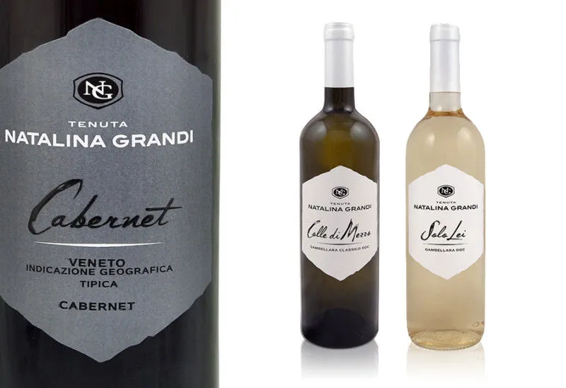 Etichette moderne per i vini di Tenuta Natalina Grandi 