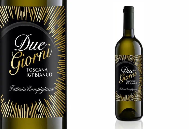 Etichetta per il vino bianco Due Giorni Toscana IGT di Fattoria Campigiana.