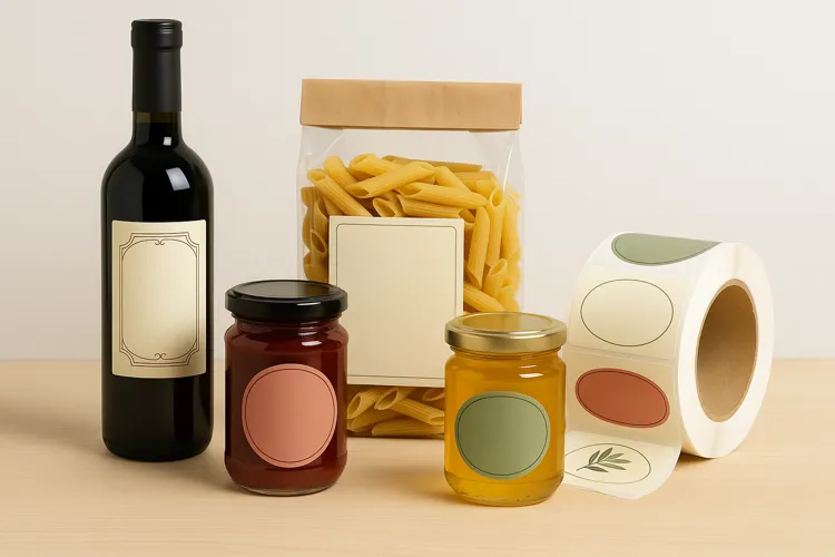 Etichette adesive in bobina per alimenti cibo settore food prodotti alimentari